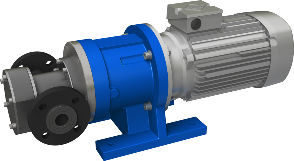 Magnetgekuppelte Zahnradpumpe TEF-MAG® 1500 aus PVDF